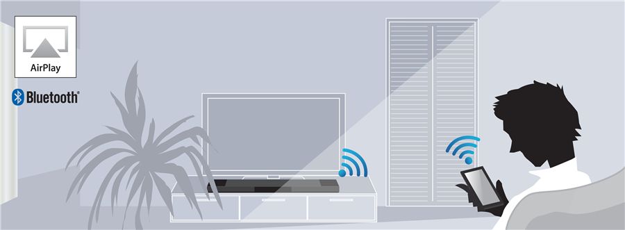 Wireless Music Streaming via Bluetooth or AirPlay